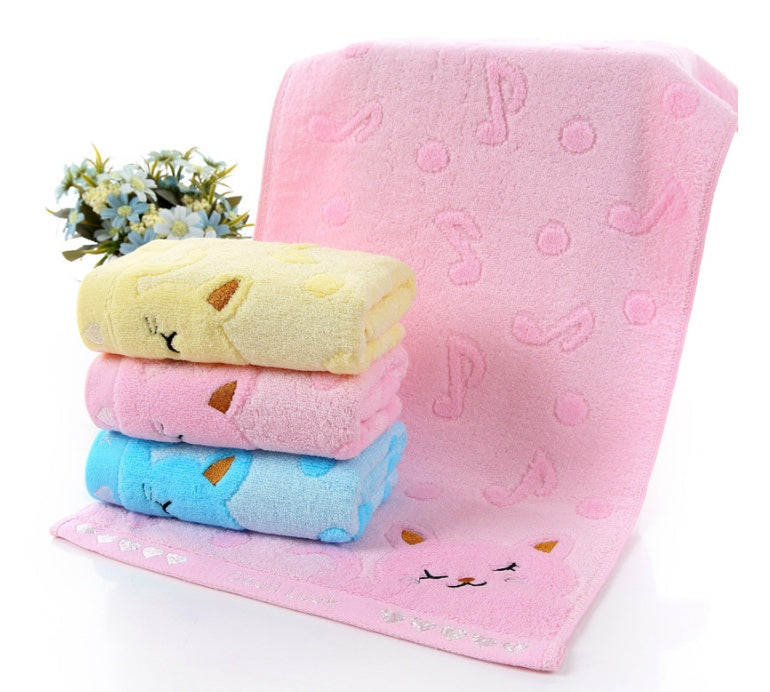 Cute Kitten Design Bamboo Fiber Towel