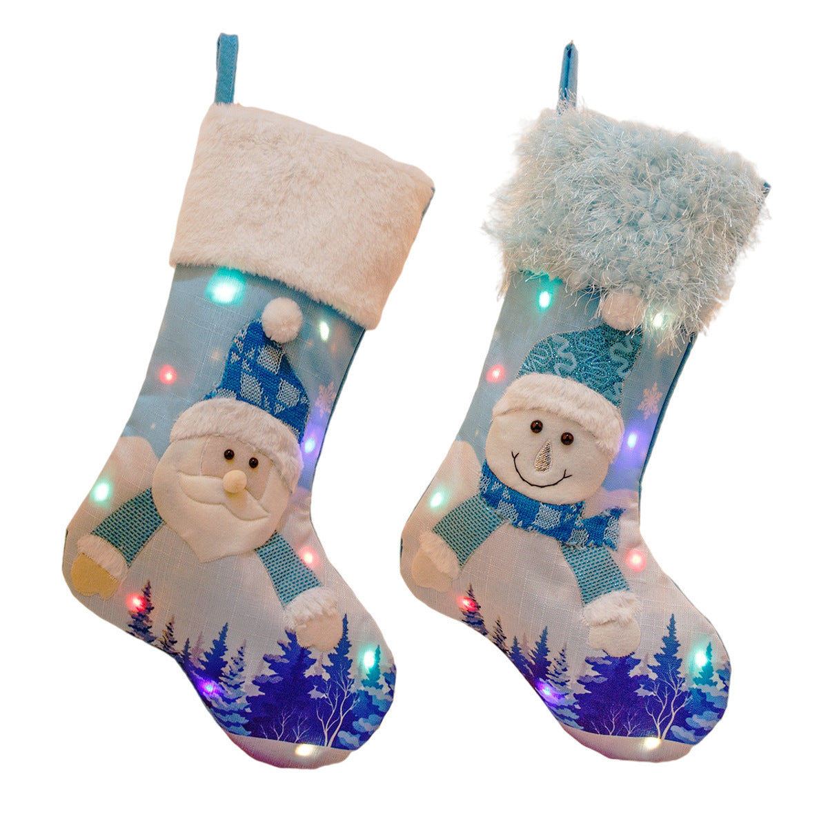 Christmas Stockings with Lights | Large Glowing Gift & Candy Bag Decoration