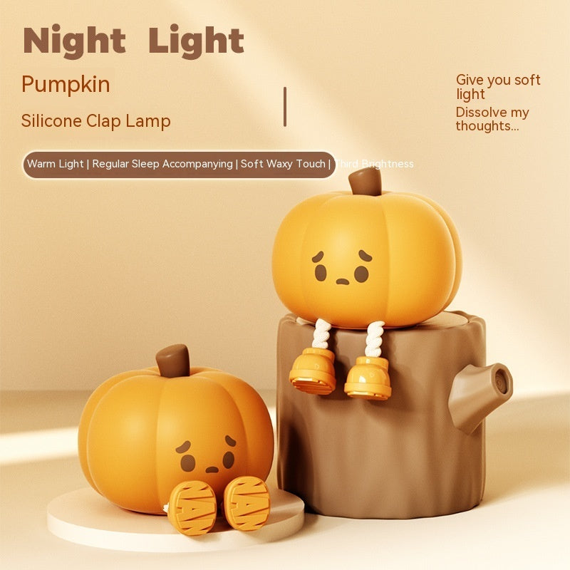 Halloween Pumpkin Night Light | Cute Silicone Dimmable Bedside Lamp & Home Decor