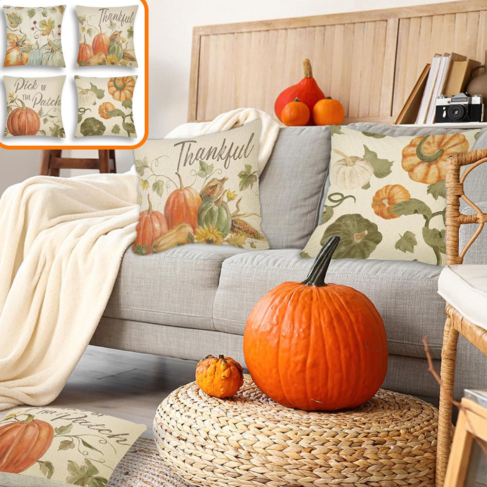 4PCS Thanksgiving Pillow Covers | Festive Holiday Cushion Set