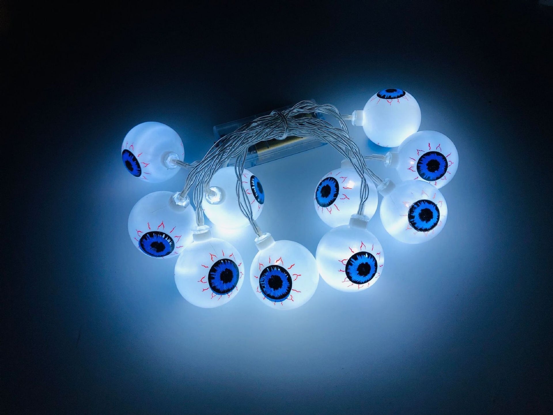 Halloween LED Eyeball String Lights | 10Pcs Ghost Eye Party Decorations