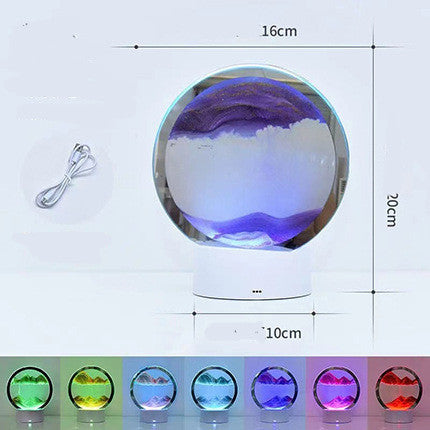 Unique Hourglass Flowing Sand Bedside Desk Lamp