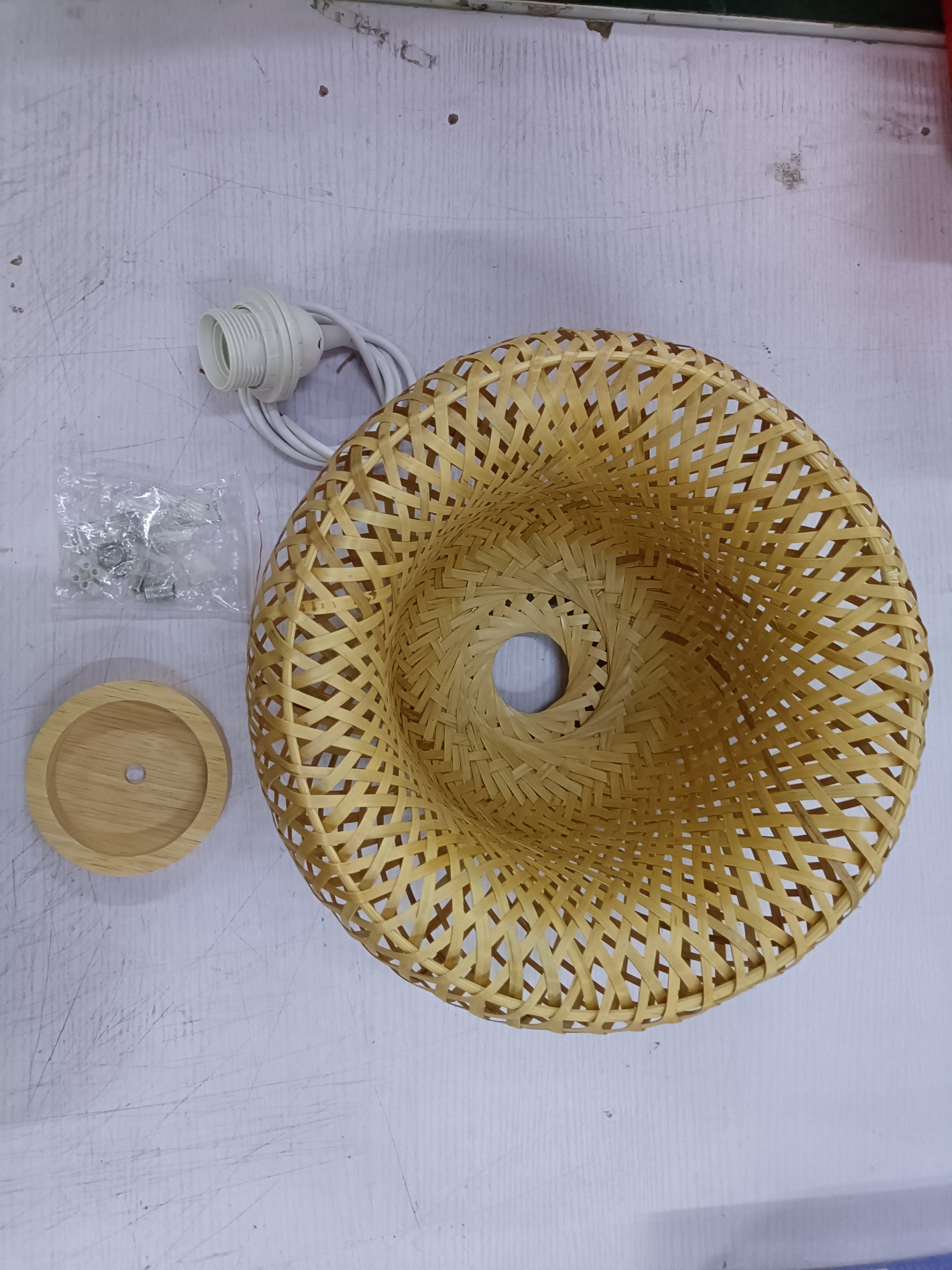 Rustic Rattan Basket Lamp Shade Chandelier